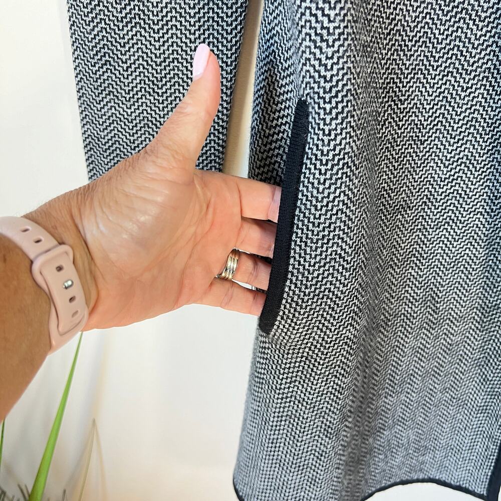 Talbots Drape Front Open Sweater Jacket Chevron M… - image 4